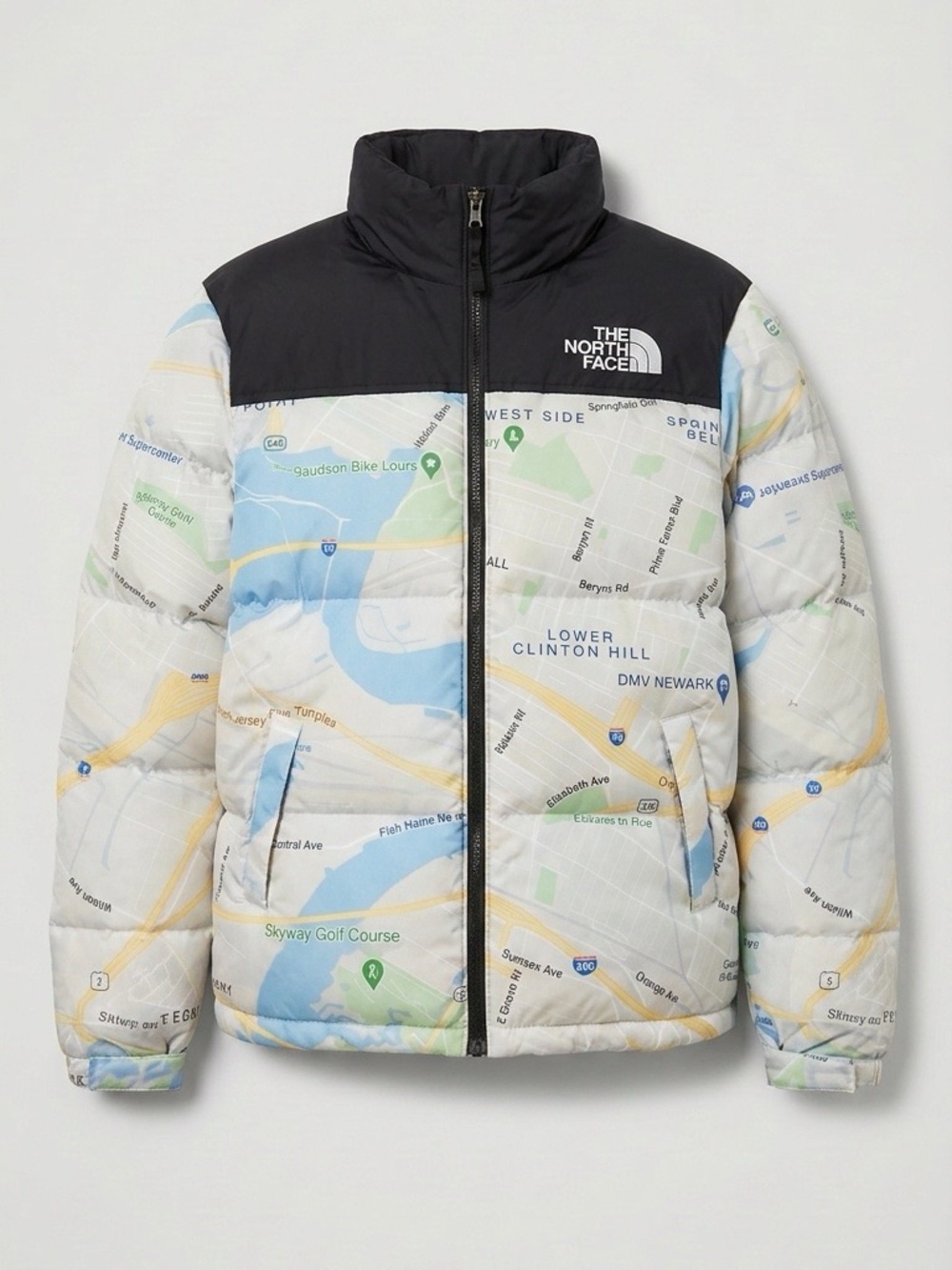 The North Face NJ Map-Print Puffer Jacket